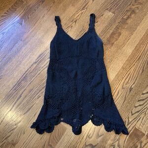 VTG 90s Y2K Babydoll Crochet Top‎ Boho Fairy Grunge Whimsigoth Indie Punk EUC